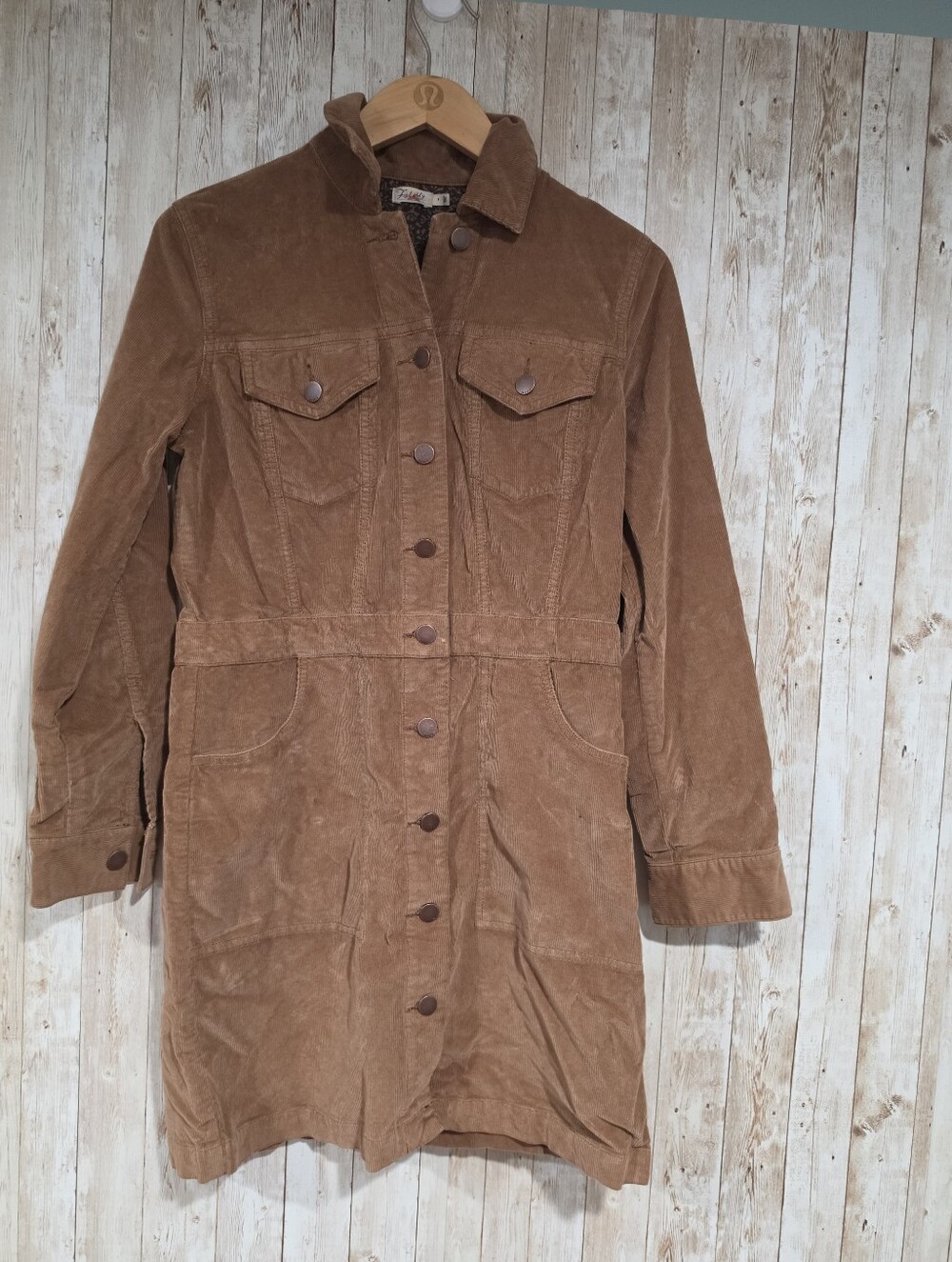 Faherty Michelle Long Sleeve Stretch Corduroy Organic Cotton Blend Shirtdress 4